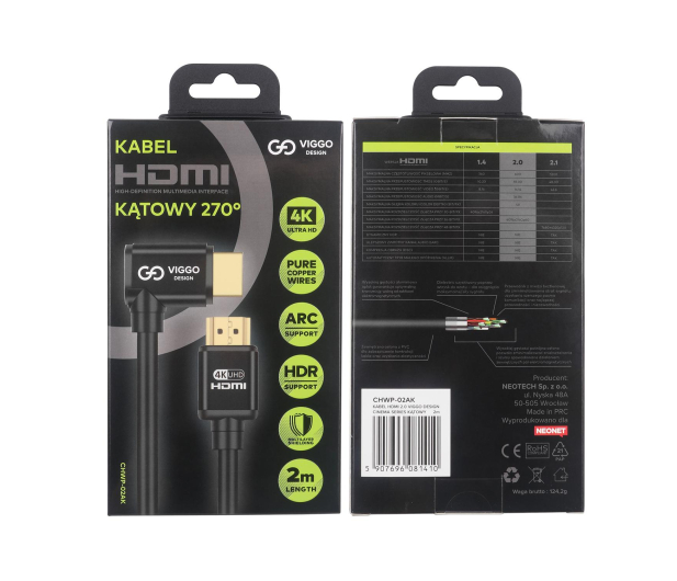 VIGGO DESIGN KABEL HDMI 2.0 VIGGO DESIGN CINEMA SERIES KĄTOWY 2M ^ - 1465361 - zdjęcie 7